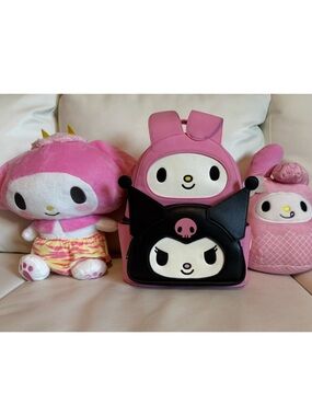 Sanrio bundle Loungefly Sanrio My Melody and Kuromi Double Pocket Mini Backpack